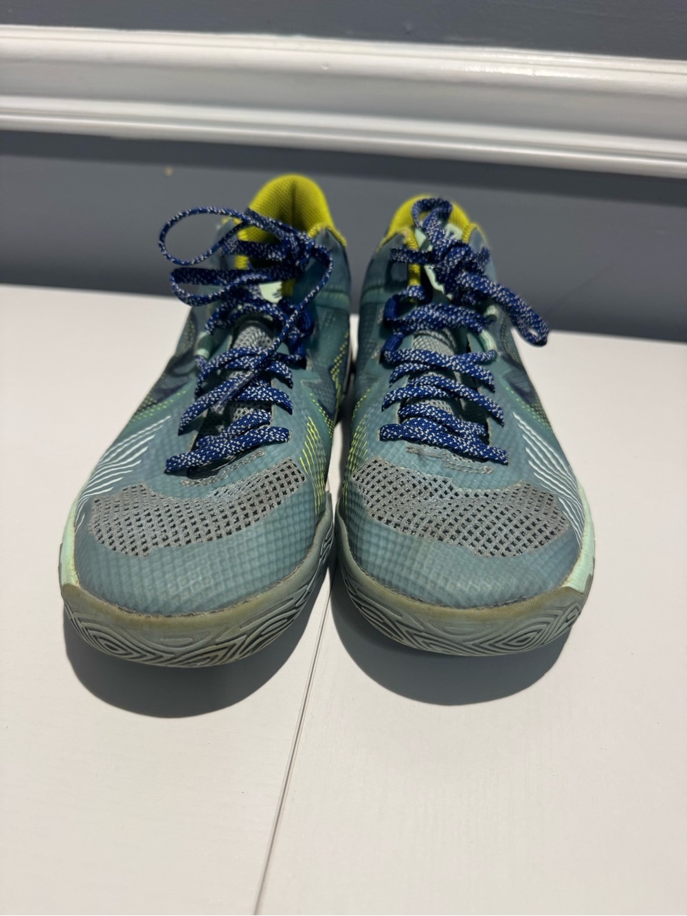 Nike Teal and Lime Kids' Running Sneakers